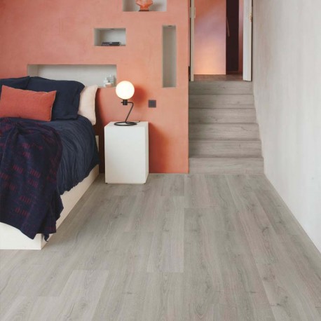 Виниловый пол замковой Quick-Step Bloom Ботанический серый AVMPU 40237